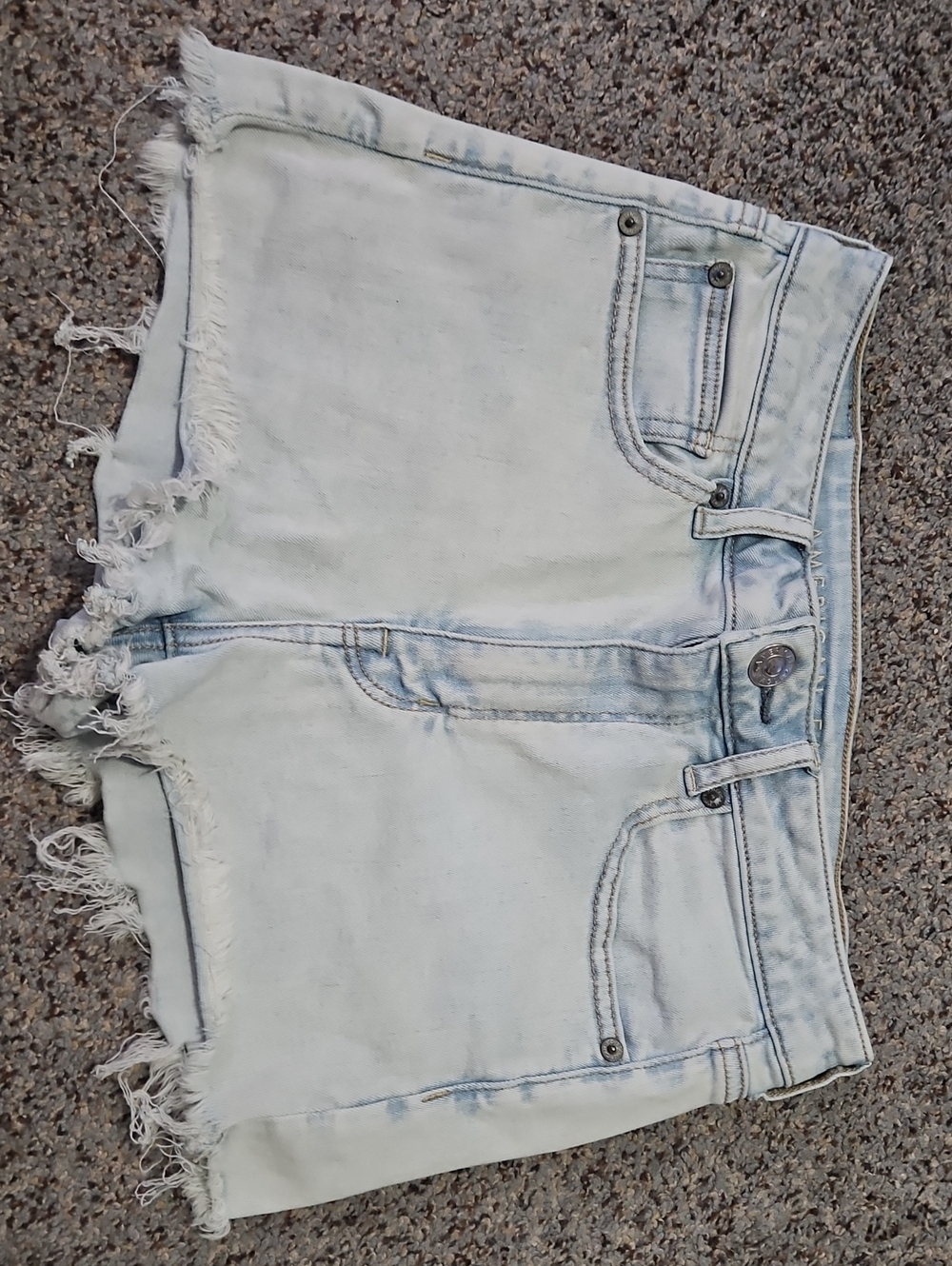 American Eagle Outfitters Pale Blue Frayed Hem Denim Shorts